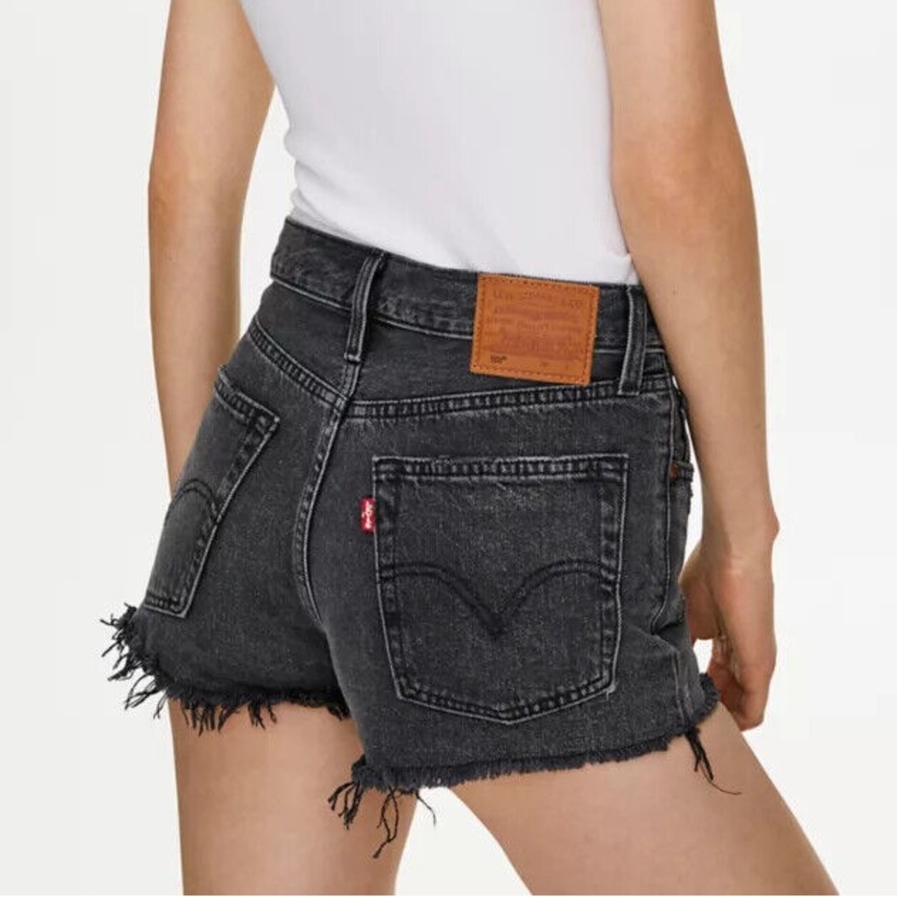 Levis black jean shorts 501